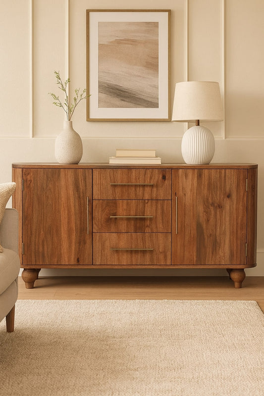 Highland 3 Drawer 2 Door Timber Sideboard