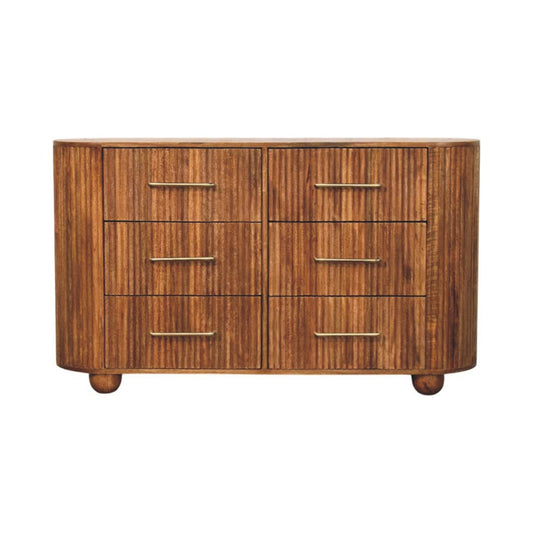 Highland Amber Oak 6-Drawer Chest