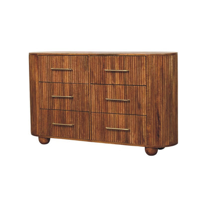 Highland Amber Oak 6-Drawer Chest