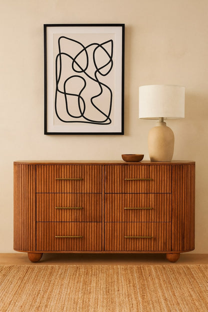 Highland Amber Oak 6-Drawer Chest