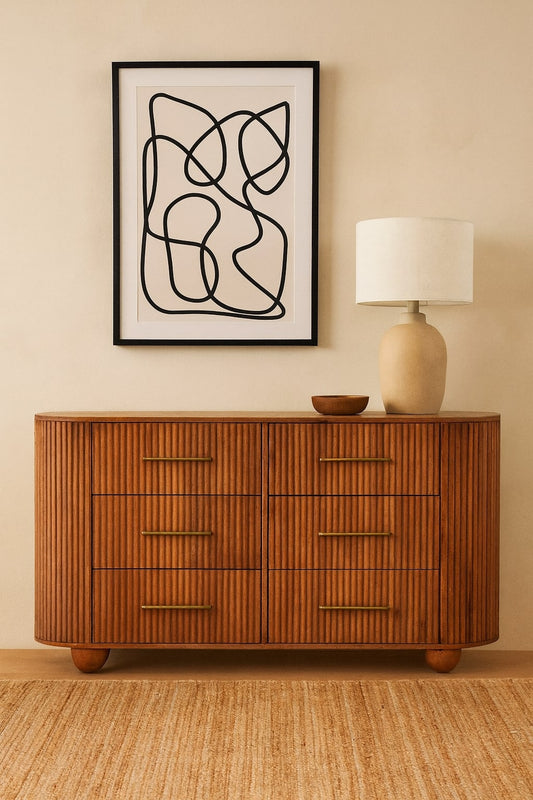 Highland Amber Oak 6-Drawer Chest