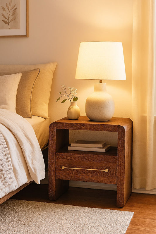 Melrose Oak 1 Drawer Nightstand