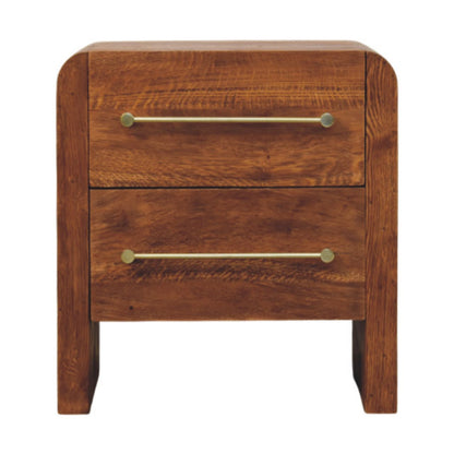 Melrose Oak 2 Drawer Bedside Table