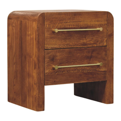 Melrose Oak 2 Drawer Bedside Table