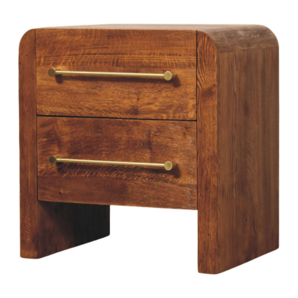 Melrose Oak 2 Drawer Bedside Table