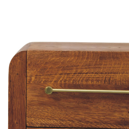 Melrose Oak 2 Drawer Bedside Table