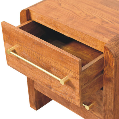 Melrose Oak 2 Drawer Bedside Table