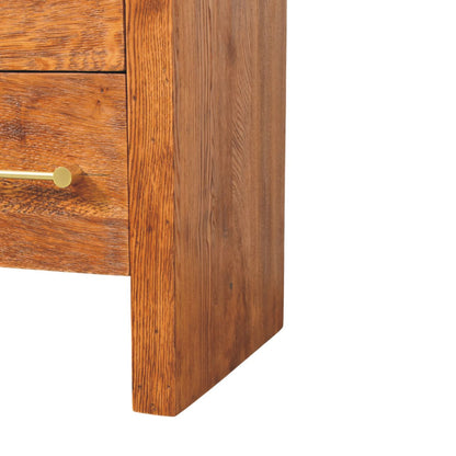 Melrose Oak 2 Drawer Bedside Table