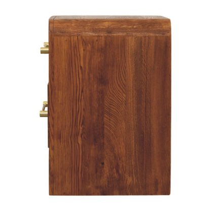 Melrose Oak 2 Drawer Bedside Table