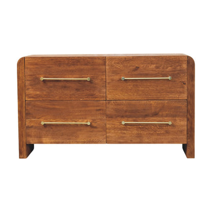 Melrose Oak 4 Drawer Dresser Chest