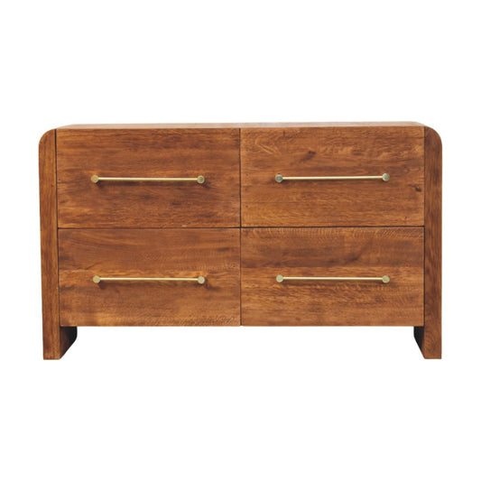 Melrose Oak 4 Drawer Dresser Chest