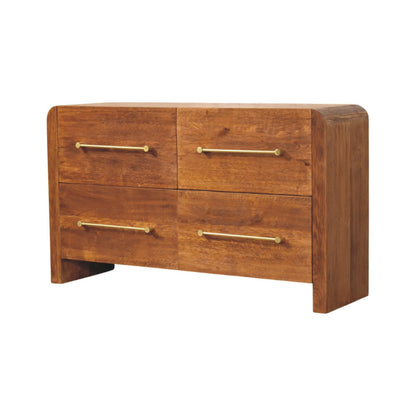 Melrose Oak 4 Drawer Dresser Chest