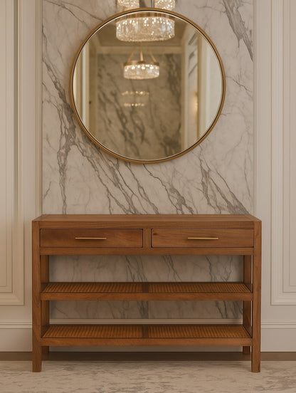Malibu Rattan 2 Drawer Console Table