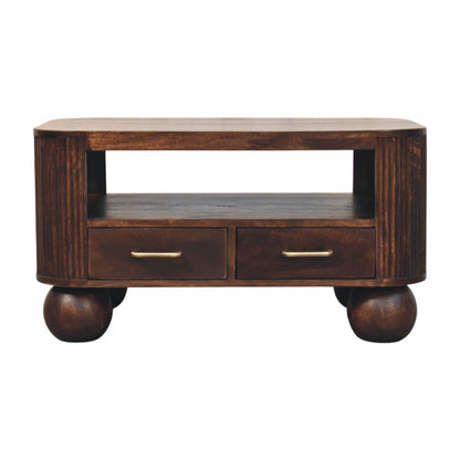 Highland Walnut 4-Drawer Sphere Table