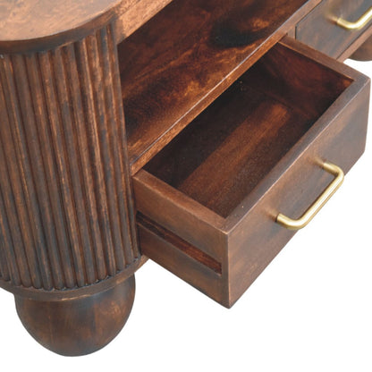 Highland Walnut 4-Drawer Sphere Table