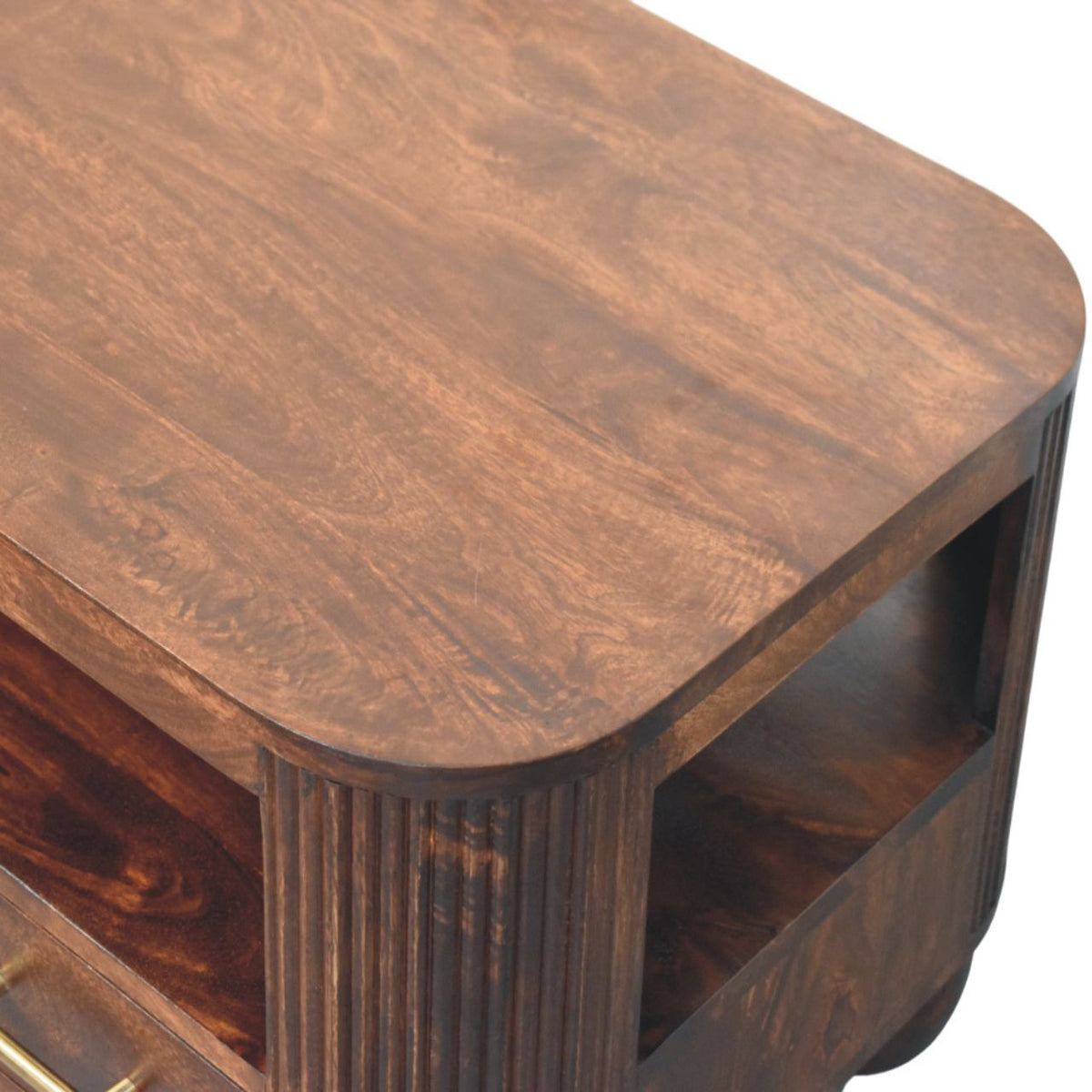 Highland Walnut 4-Drawer Sphere Table