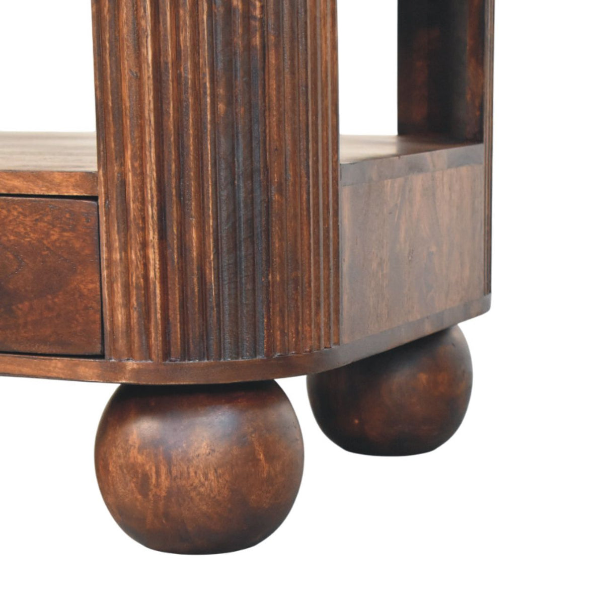 Highland Walnut 4-Drawer Sphere Table