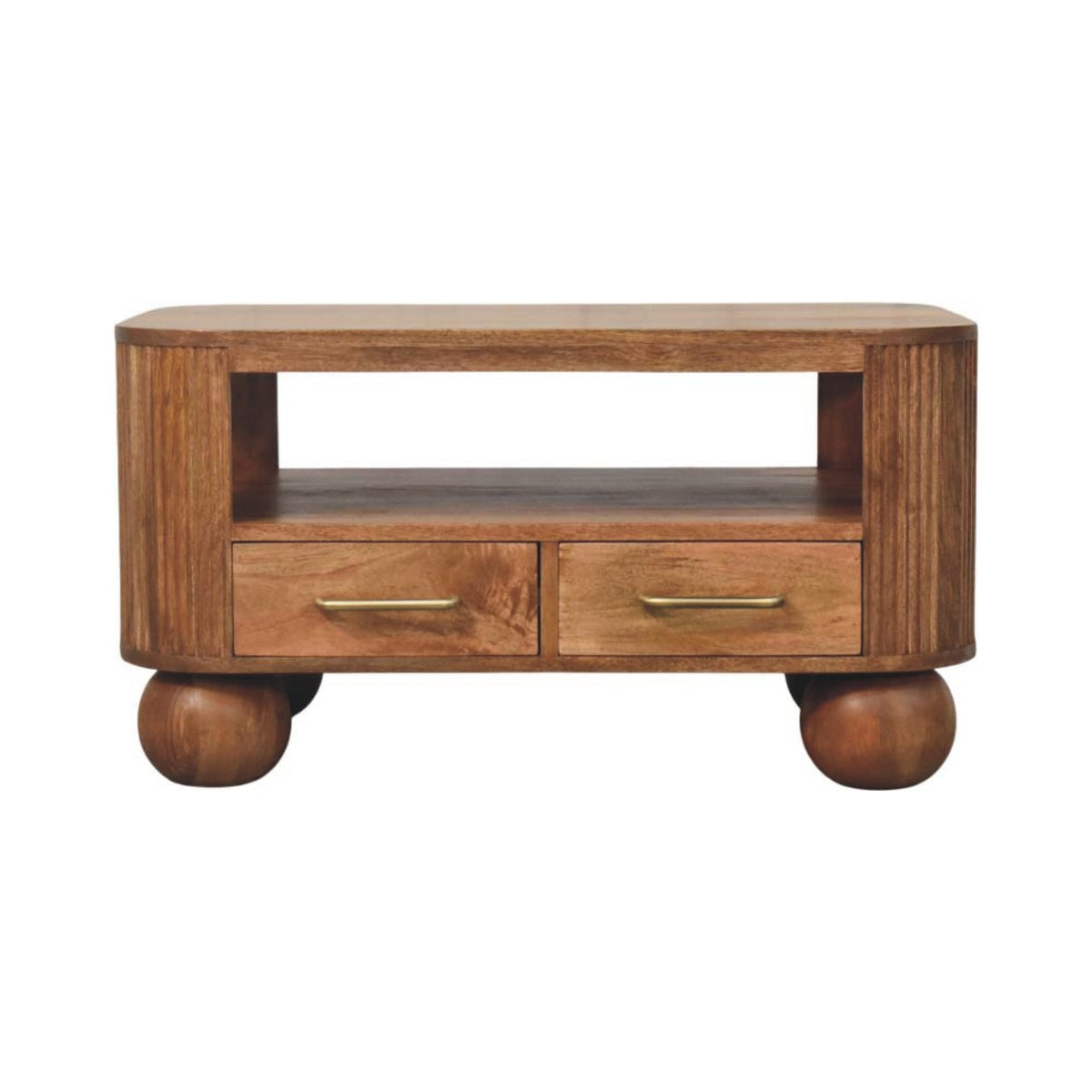 Highland Fluted 4 Drawer Wood Coffee Table
