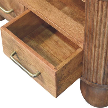 Highland Fluted 4 Drawer Wood Coffee Table