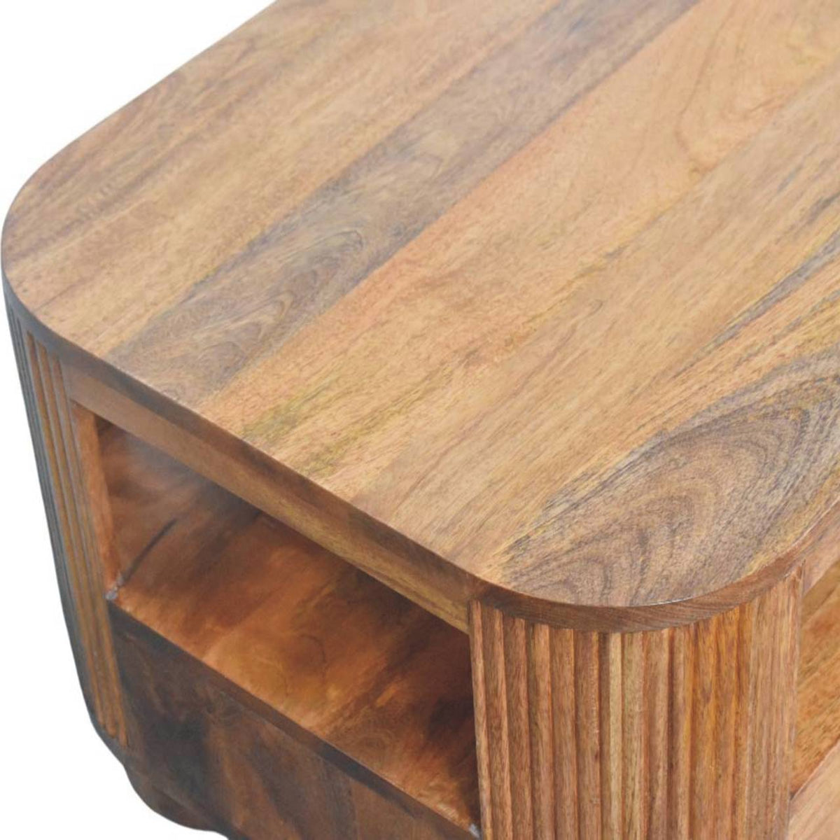 Highland Fluted 4 Drawer Wood Coffee Table