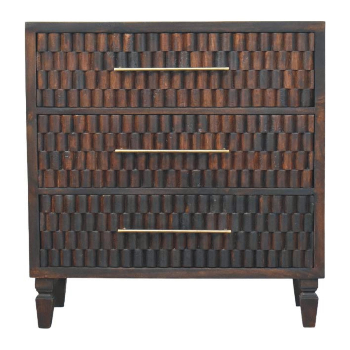 Santa Fe Carved Mocha Wood Chest of Drawers