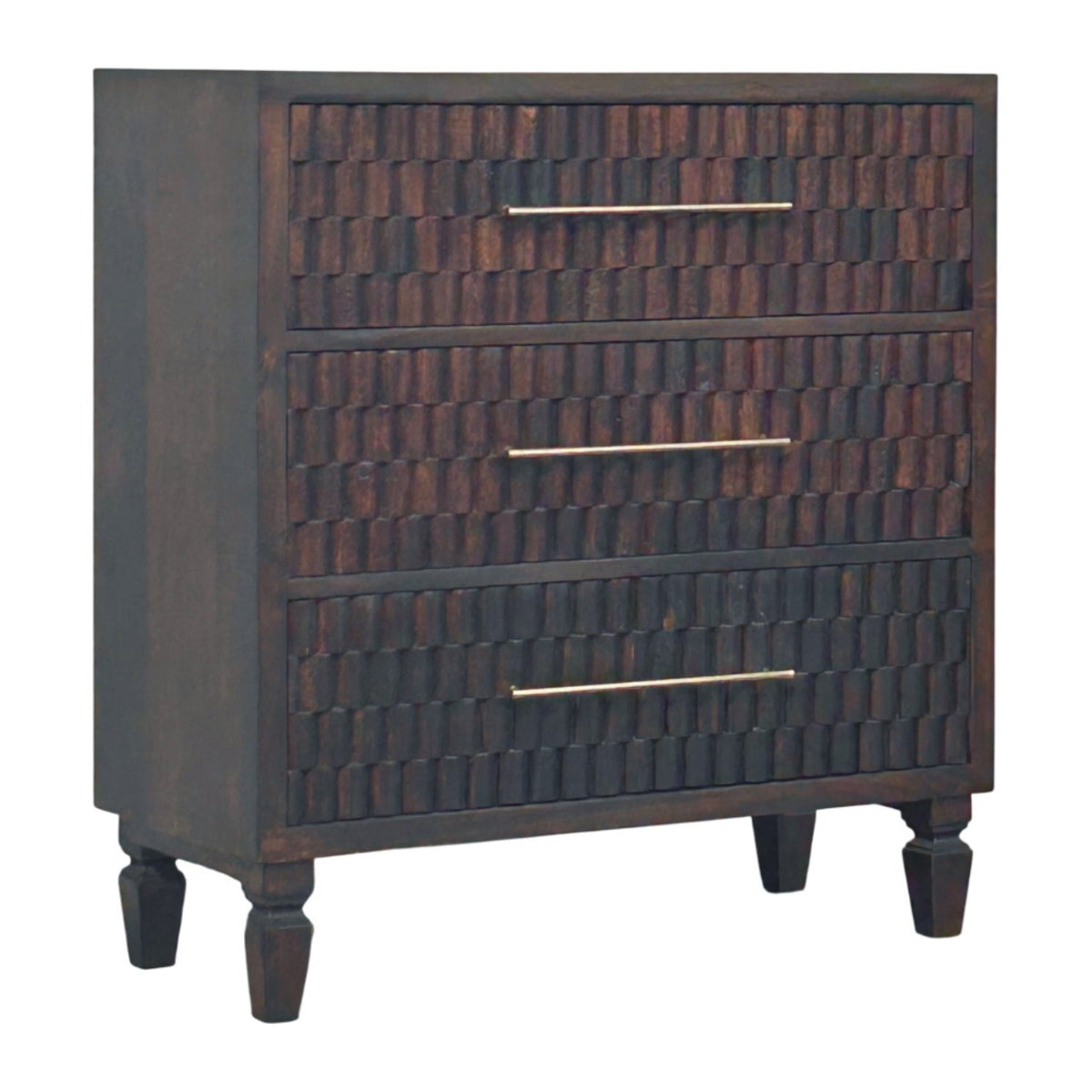Santa Fe Carved Mocha Wood Chest of Drawers
