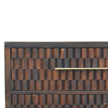Santa Fe Carved Mocha Wood Chest of Drawers