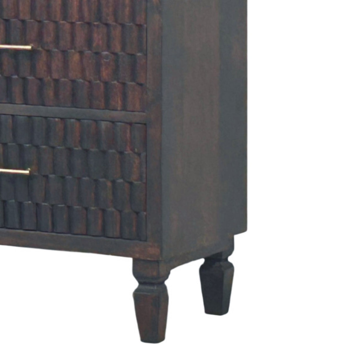 Santa Fe Carved Mocha Wood Chest of Drawers
