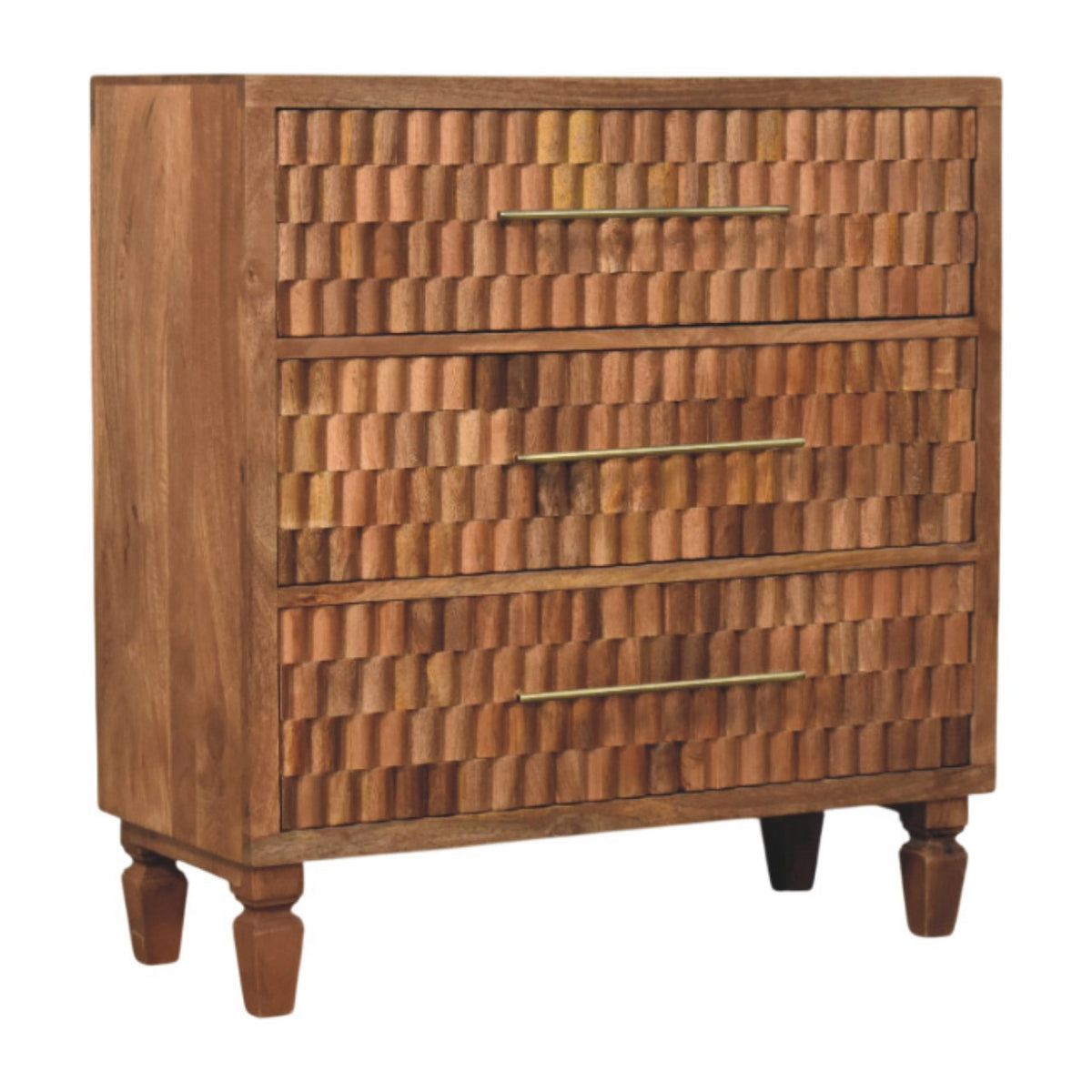 Santa Fe Carved Teak Wood Chest of Drawers