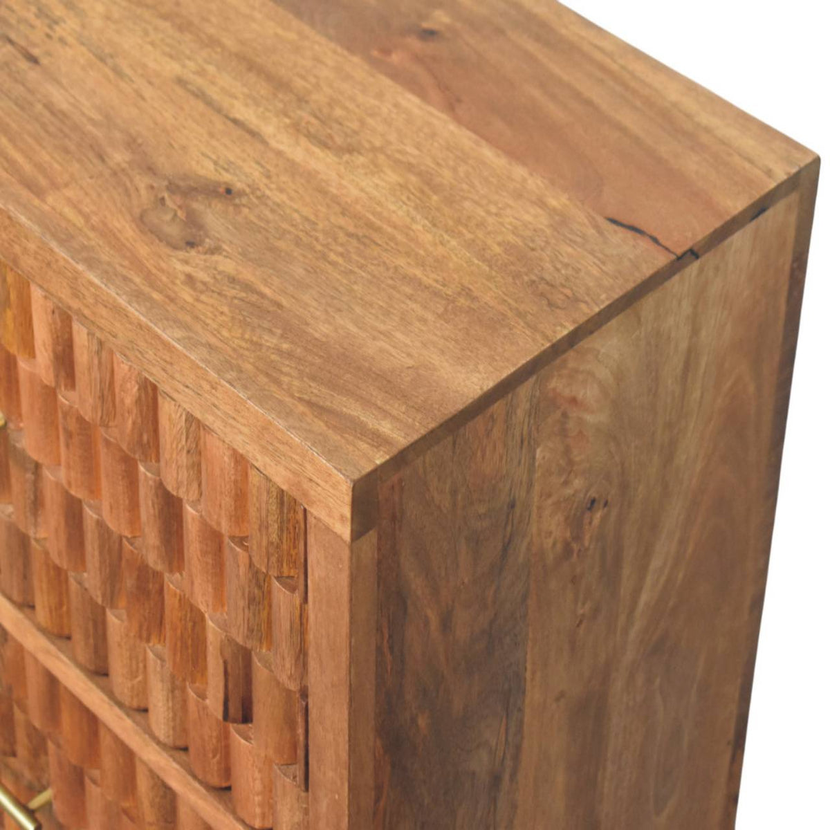 Santa Fe Carved Teak Wood Chest of Drawers