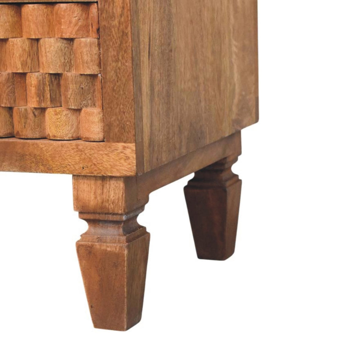 Santa Fe Carved Teak 2 Drawer Nightstand