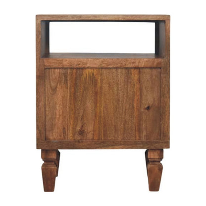 Santa Fe Carved Teak 2 Drawer Nightstand
