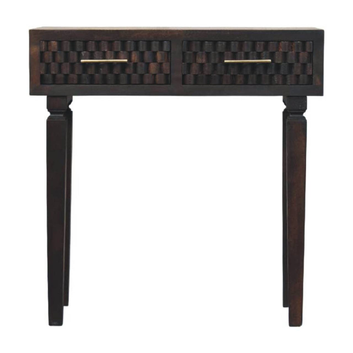 Santa Fe Carved Mocha Slim Console Table