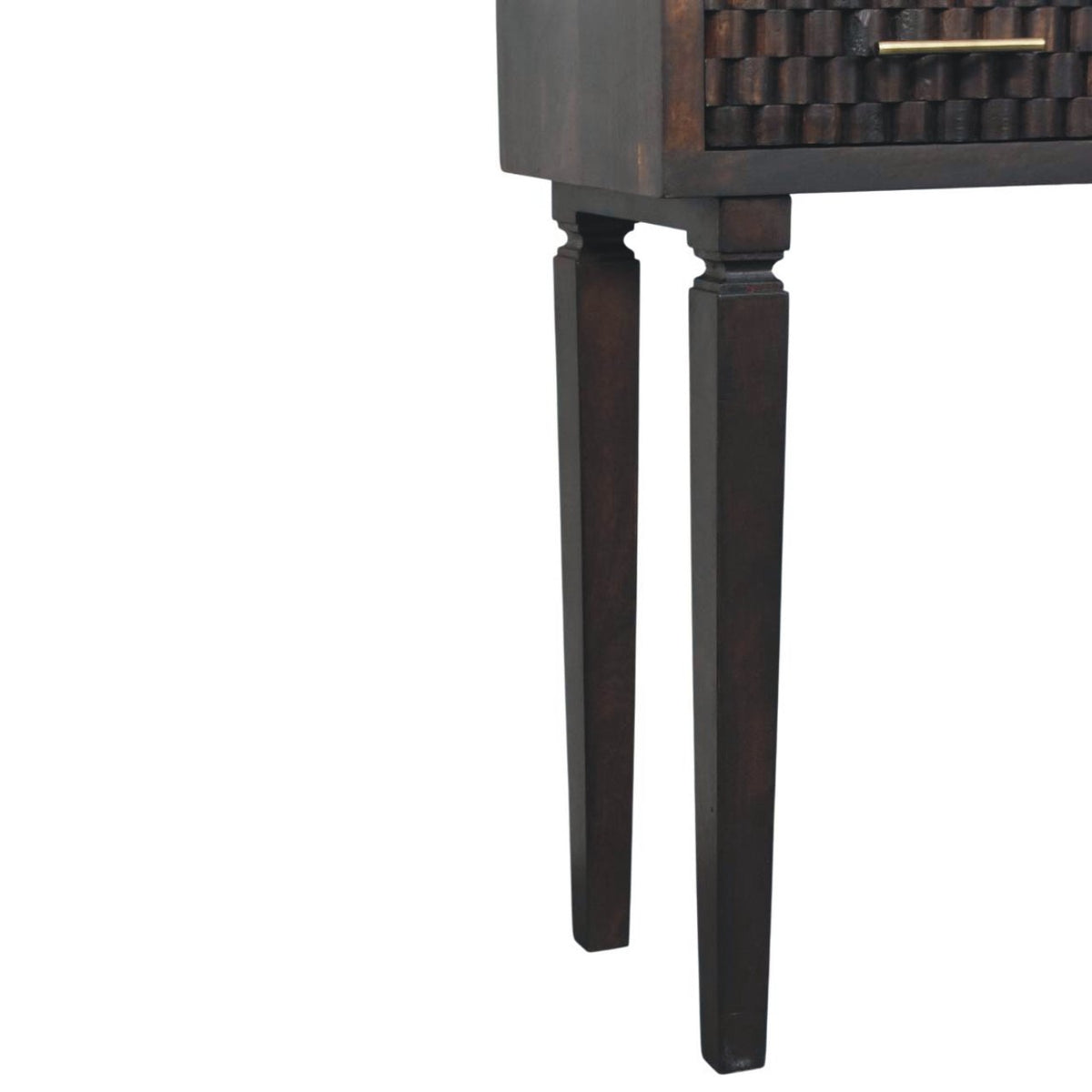 Santa Fe Carved Mocha Slim Console Table