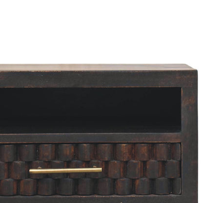 Santa Fe Carved Mocha 1 Drawer Nightstand