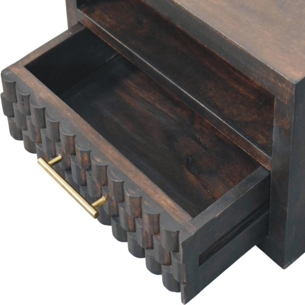Santa Fe Carved Mocha 1 Drawer Nightstand