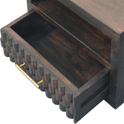 Santa Fe Carved Mocha 1 Drawer Nightstand