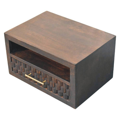Santa Fe Carved Mocha 1 Drawer Nightstand