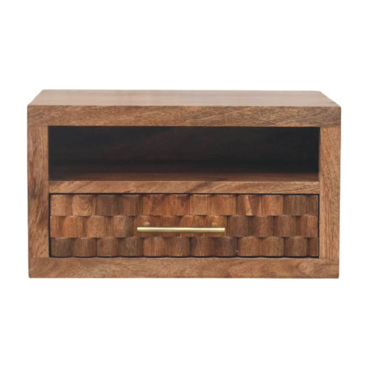 Santa Fe Carved Teak 1 Drawer Nightstand