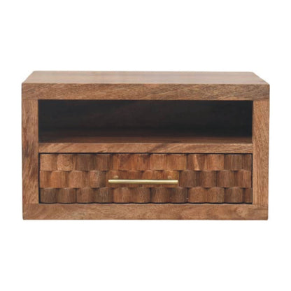 Santa Fe Carved Teak 1 Drawer Nightstand