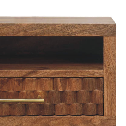 Santa Fe Carved Teak 1 Drawer Nightstand