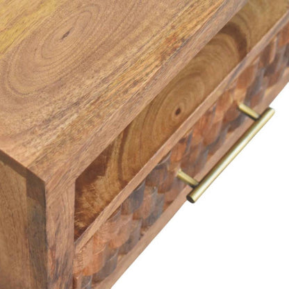 Santa Fe Carved Teak 1 Drawer Nightstand