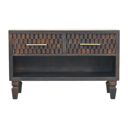 Santa Fe Carved Mango Wood Shoe Storage Bench