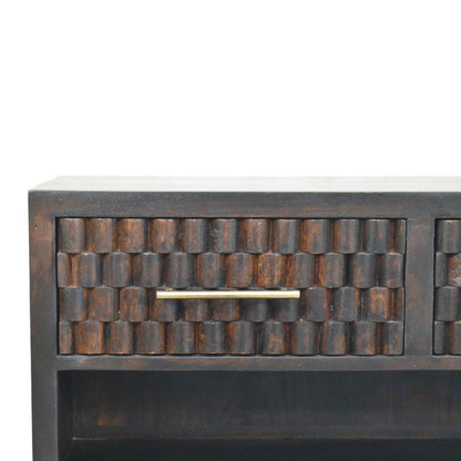 Santa Fe Carved Mango Wood Shoe Storage Bench