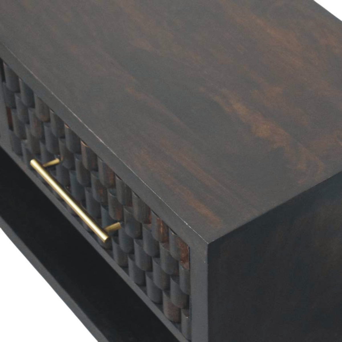 Santa Fe Carved Mango Wood Shoe Storage Bench