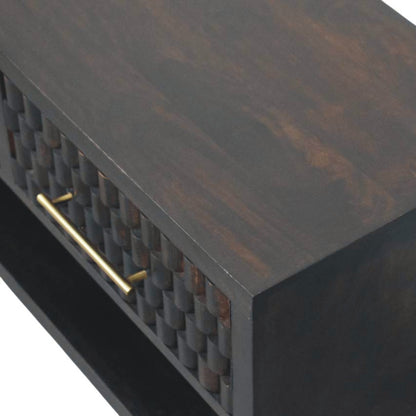 Santa Fe Carved Mango Wood Shoe Storage Bench
