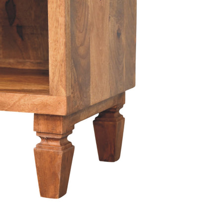 Santa Fe Carved Teak Wood Entryway Shoe Bench
