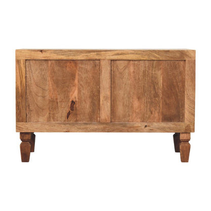 Santa Fe Carved Teak Wood Entryway Shoe Bench