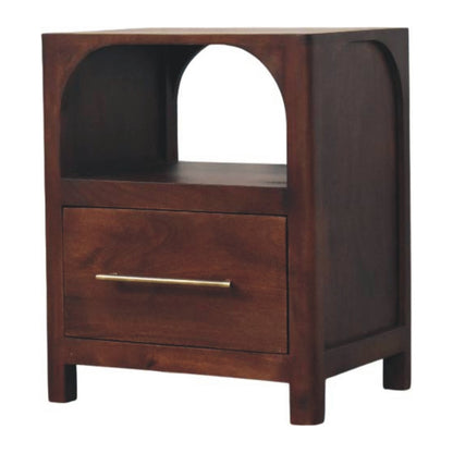 Arched Winewood Oak Toned 1 Drawer Nightstand