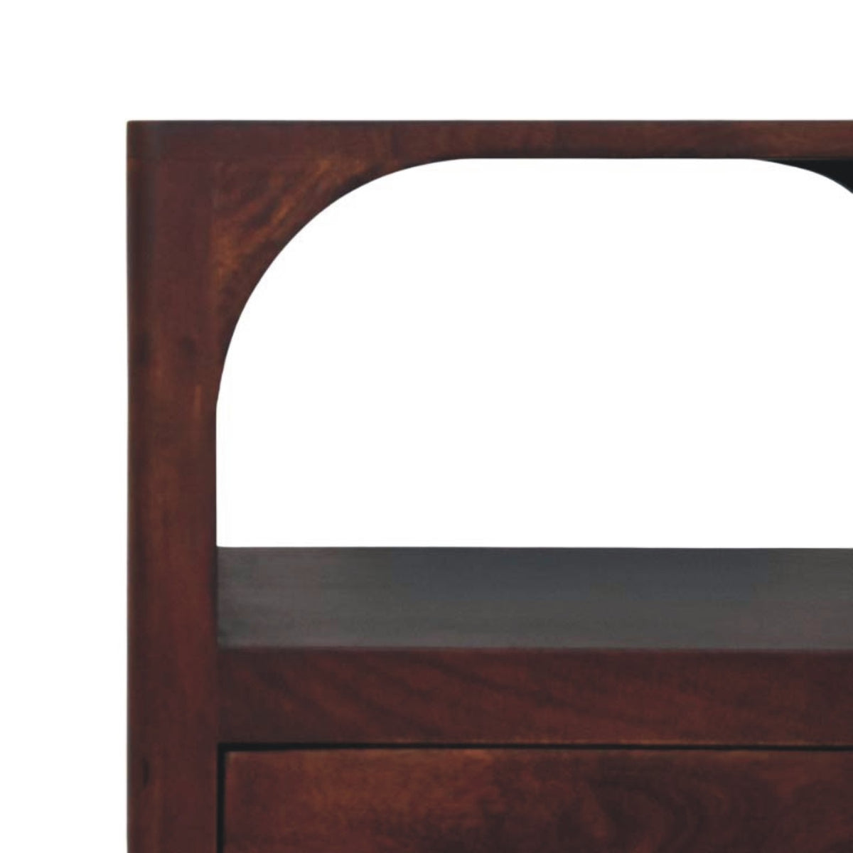Arched Winewood Oak Toned 1 Drawer Nightstand